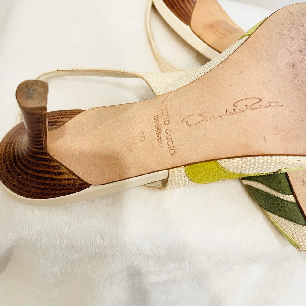 Oscar de la Renta Vintage Floral Kitten Heels - Picture 4 of 7